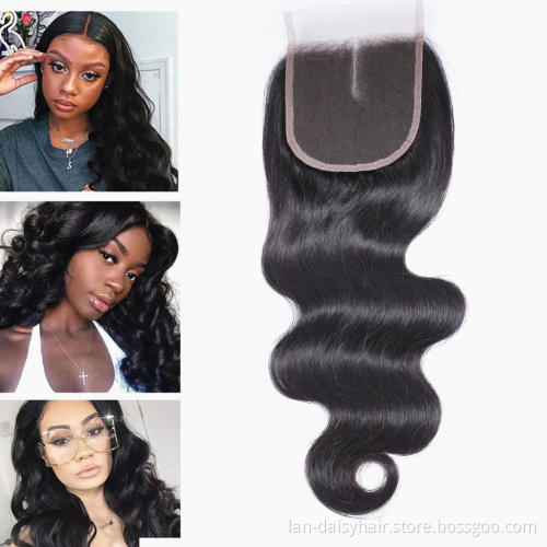 Lan-Daisy Hair 10A  Burma Body Wave Lace Closure 4X4 100% Human Hair Lace Closure HD Closure 120% Density Swiss Lace